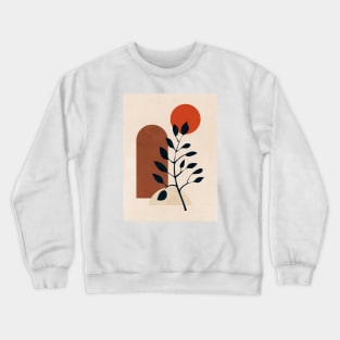 Simple Minimal Geometric - Boho Botanical Leaves Crewneck Sweatshirt